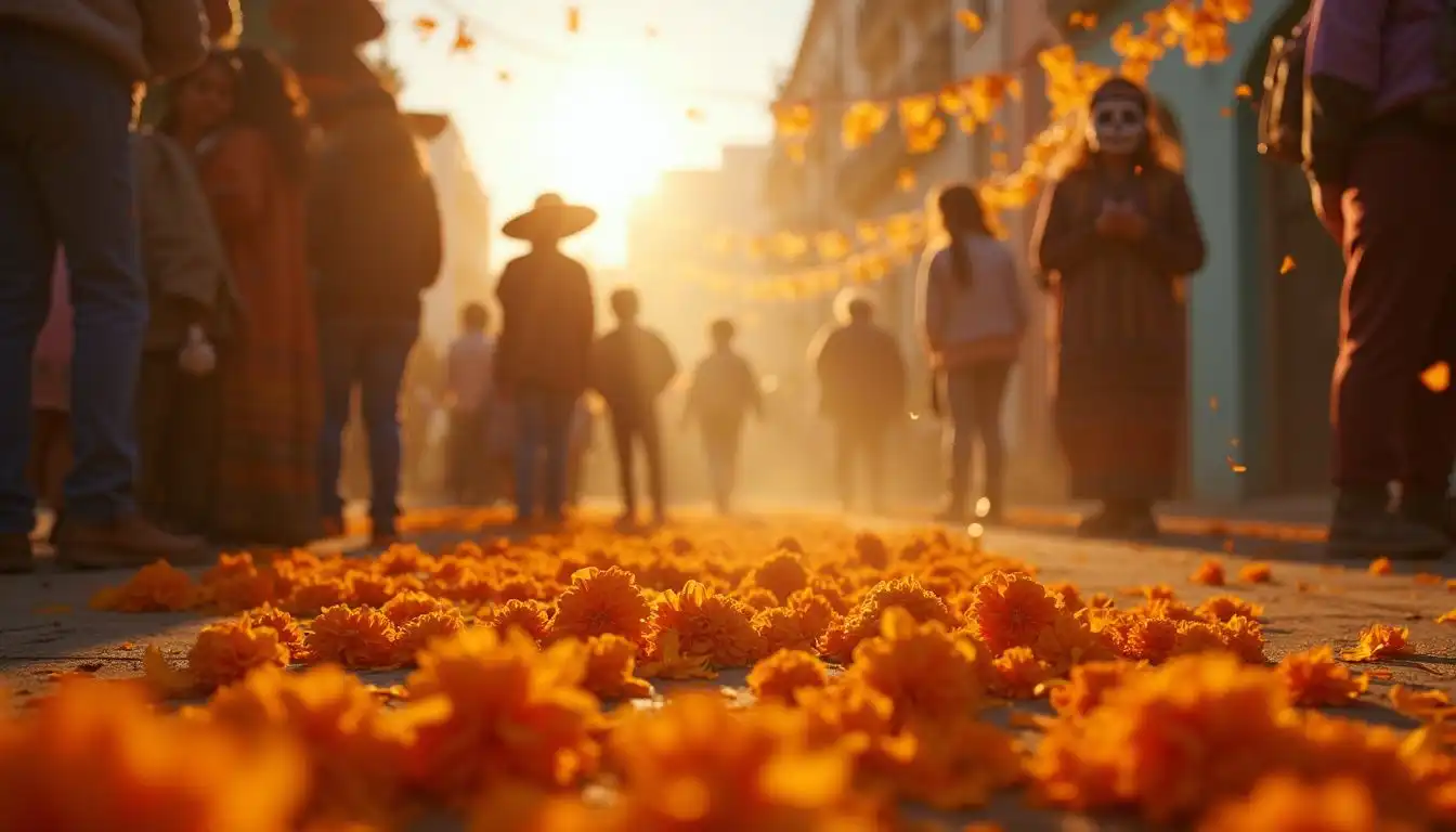 A vibrant Dรญa de Muertos celebration showcases altars and heartfelt emotions. A vibrant Dรญa de Muertos celebration showcases altars and heartfelt emotions.